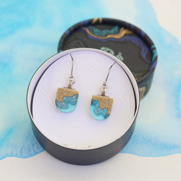 Bold B Shoreline Earrings Aqua