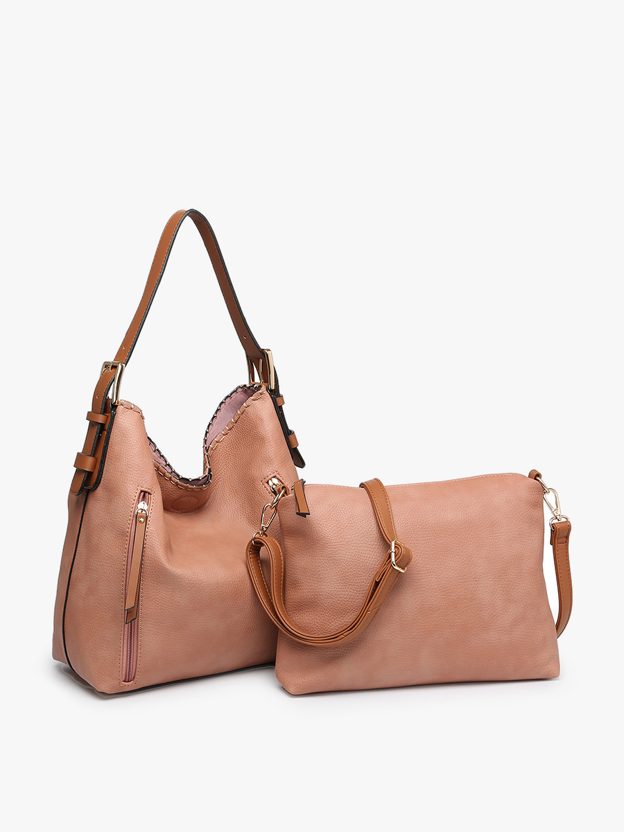M1816A Alexa 2-in-1 Hobo Bag w/Dual Zip Compartments