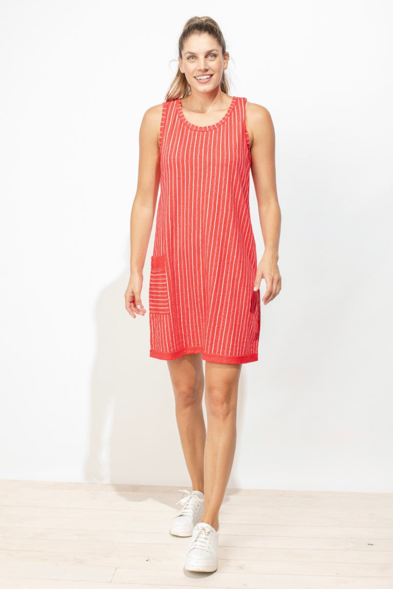 Escape Red Striped Tank Dress