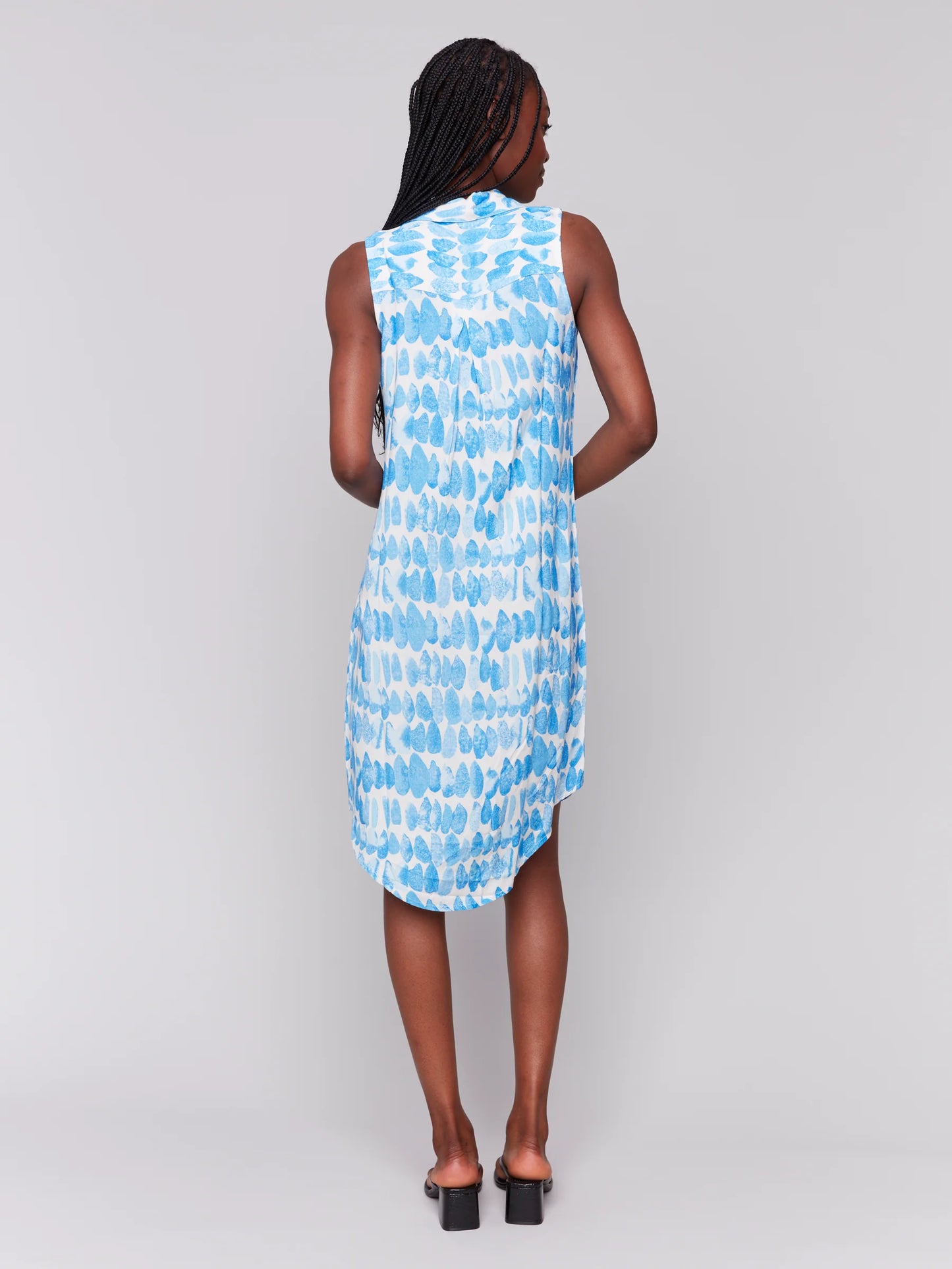 Charlie B Printed Sleeveless Shirt Dress