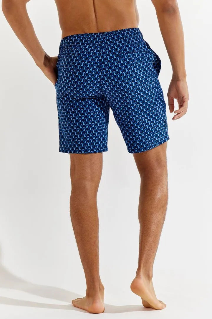 Coolibar Mens Swim Trunk Deep Sea Geo
