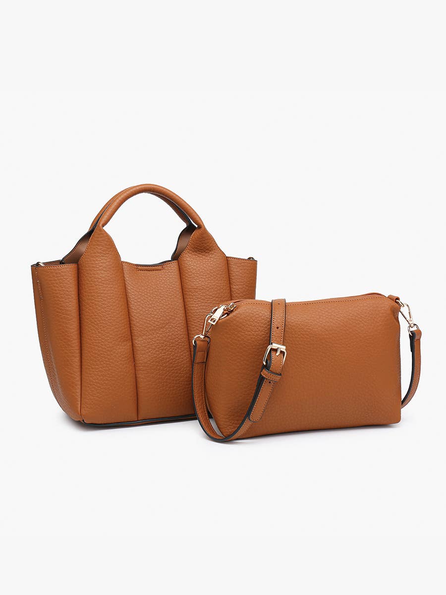 Jen & Co M2597 Maddox Paneled Satchel w/ Long Strap