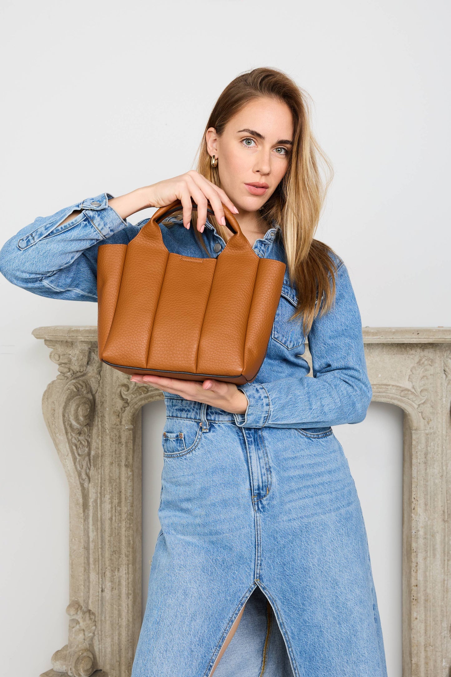 Jen & Co M2597 Maddox Paneled Satchel w/ Long Strap