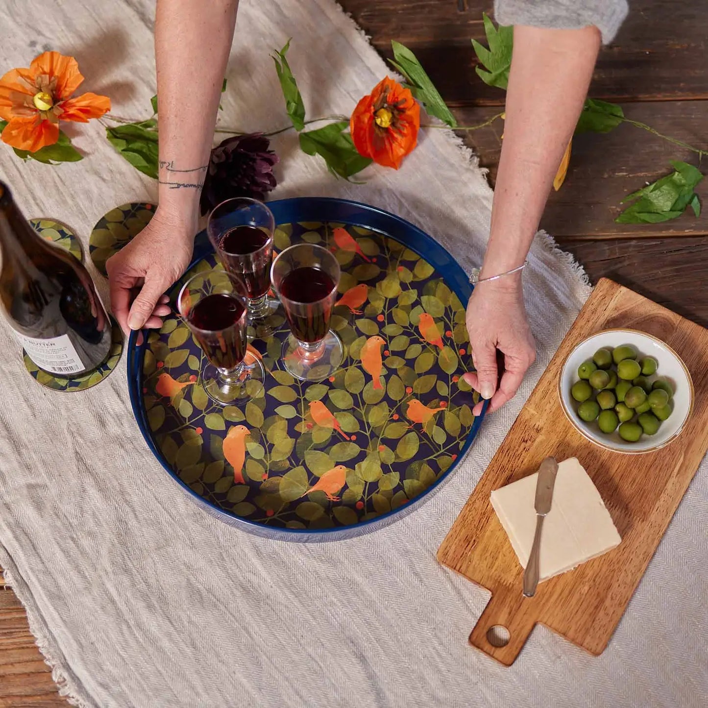 RFP Finches Round Tray