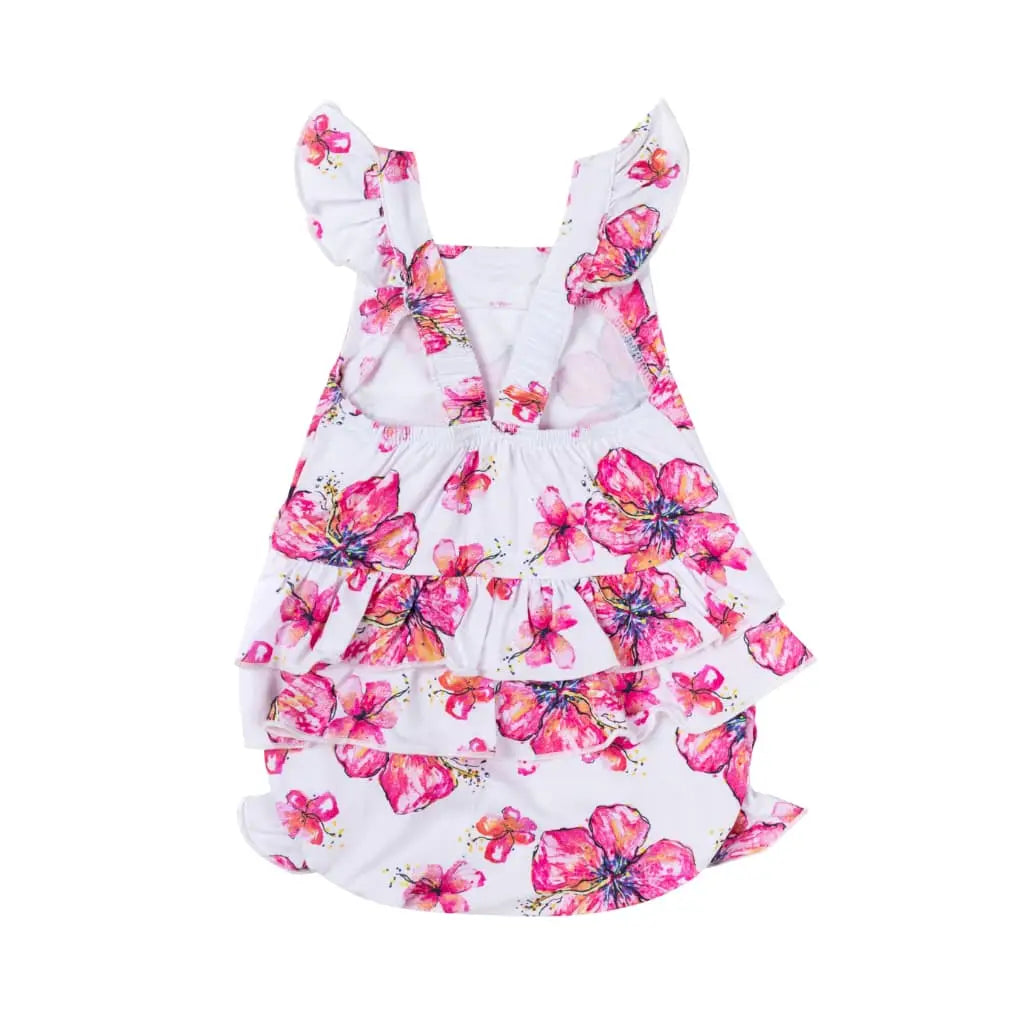 Hibiscus Ruffle Bamboo Romper