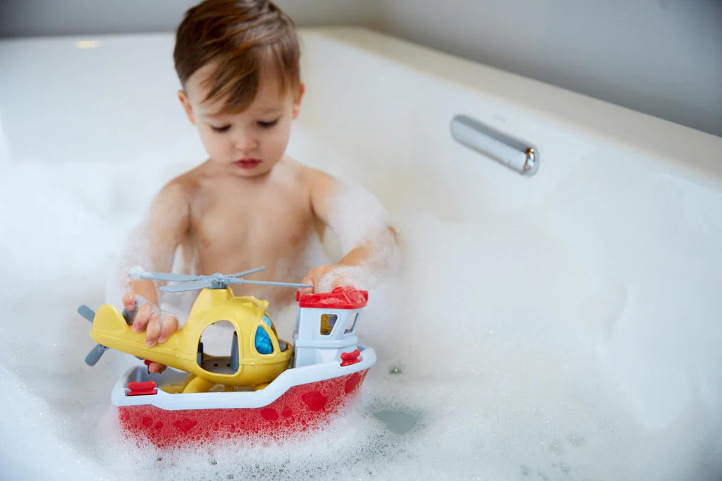 Green Toys Rescue Boat & Helicopter