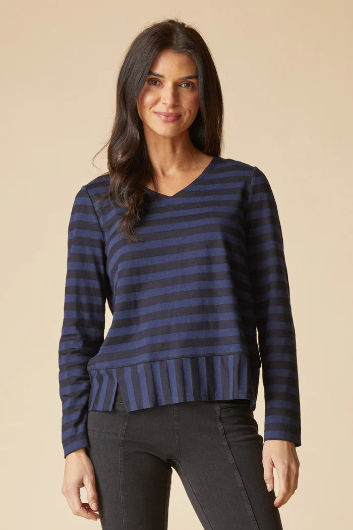 Habitat Shadow Stripe Tee Navy