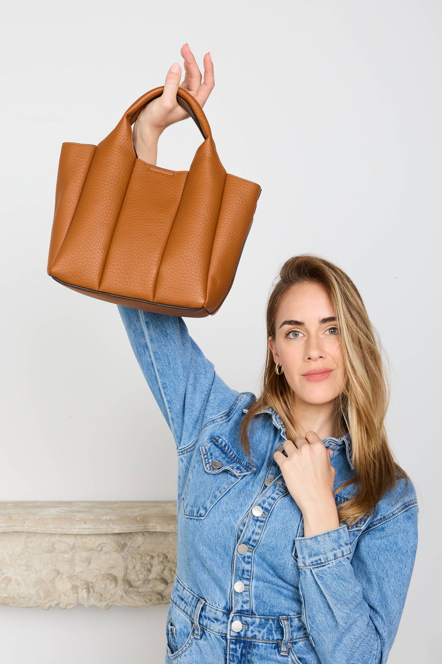Jen & Co M2597 Maddox Paneled Satchel w/ Long Strap