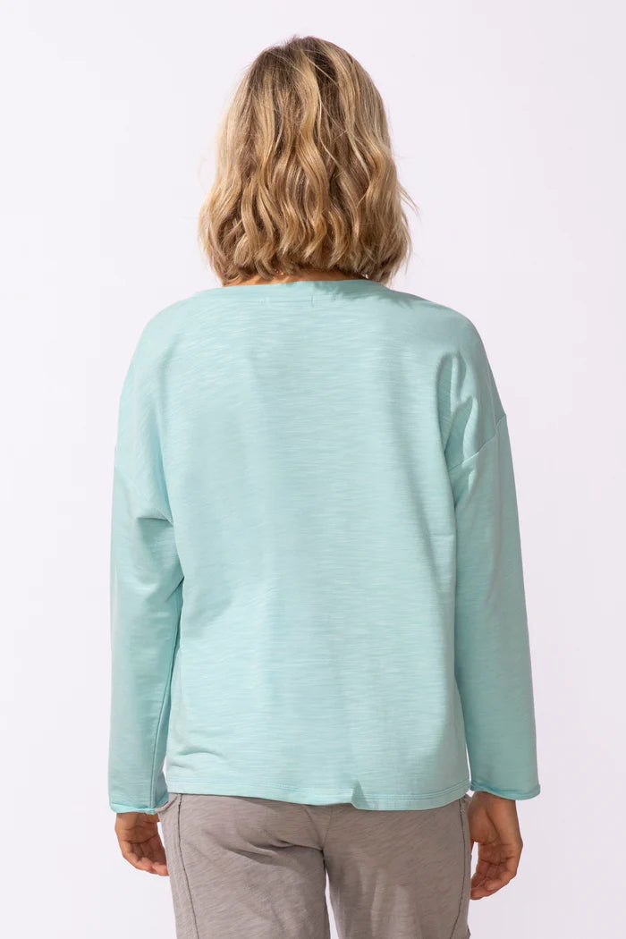 Escape Terry Blooms Pullover Mint