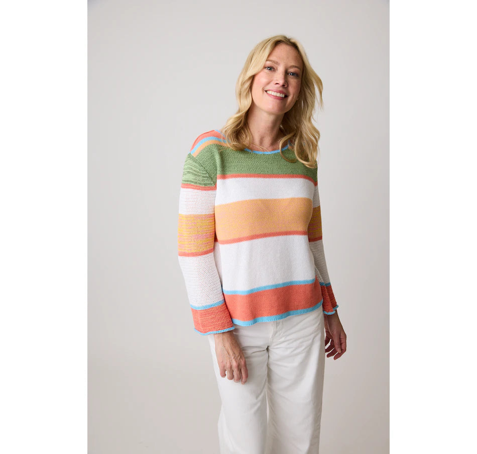 Parkhurst Naples Stripe Coral and Green