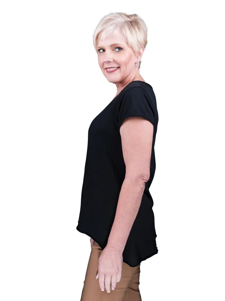 Tina Stephans Opal Hi Lo Crew Neck