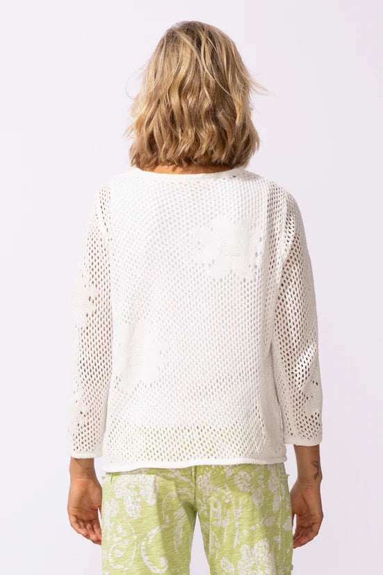 Escape Floral Crochet Pullover