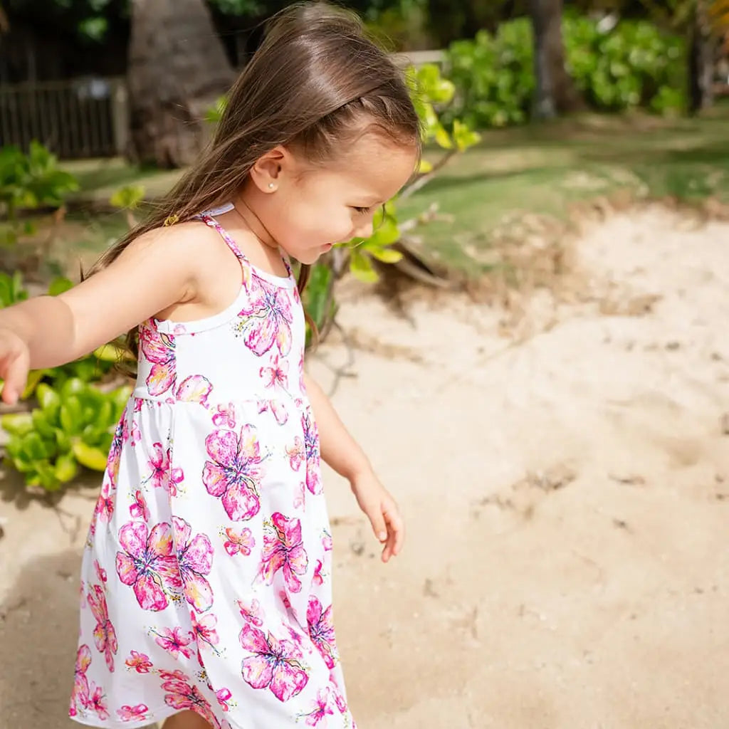 Hibiscus Spaghetti Strap Dress