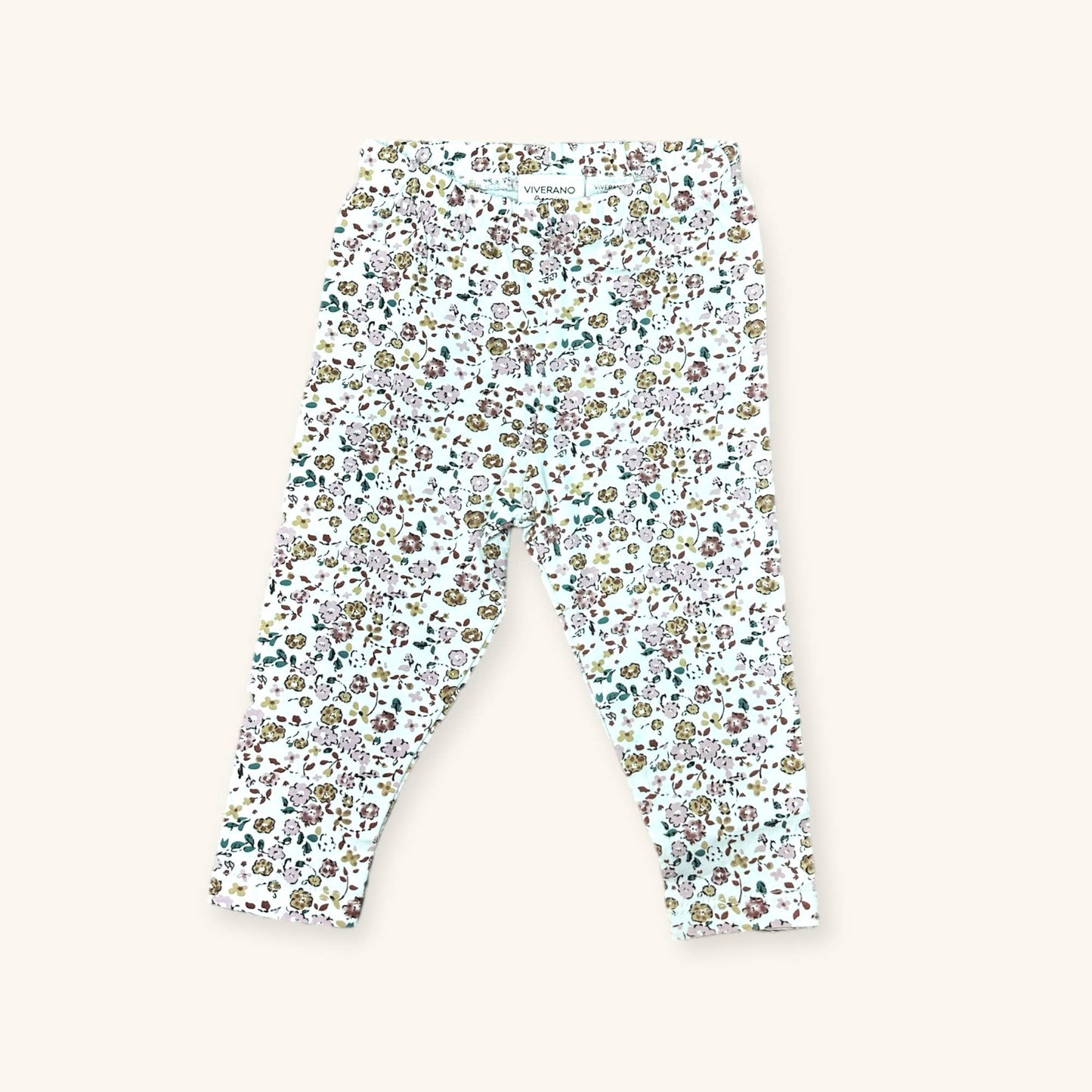 Floral Jersey Stretch Baby Legging Pants (Organic Cotton)