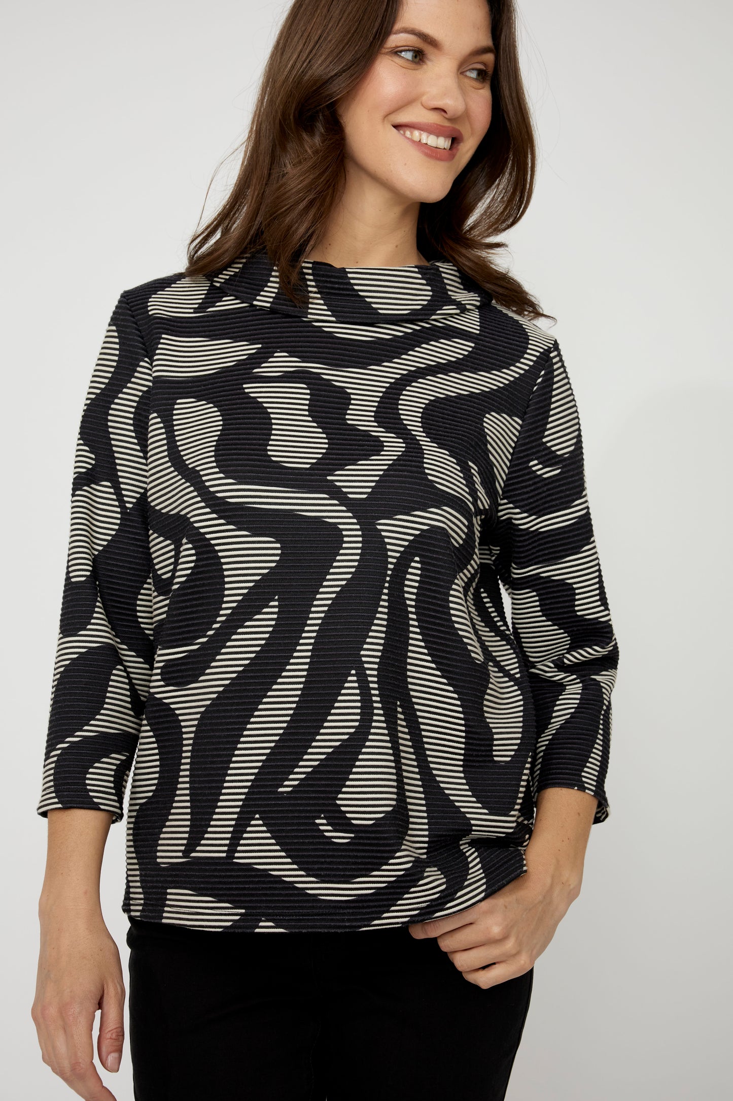 Compli K Abstract Jackie O Collar Top
