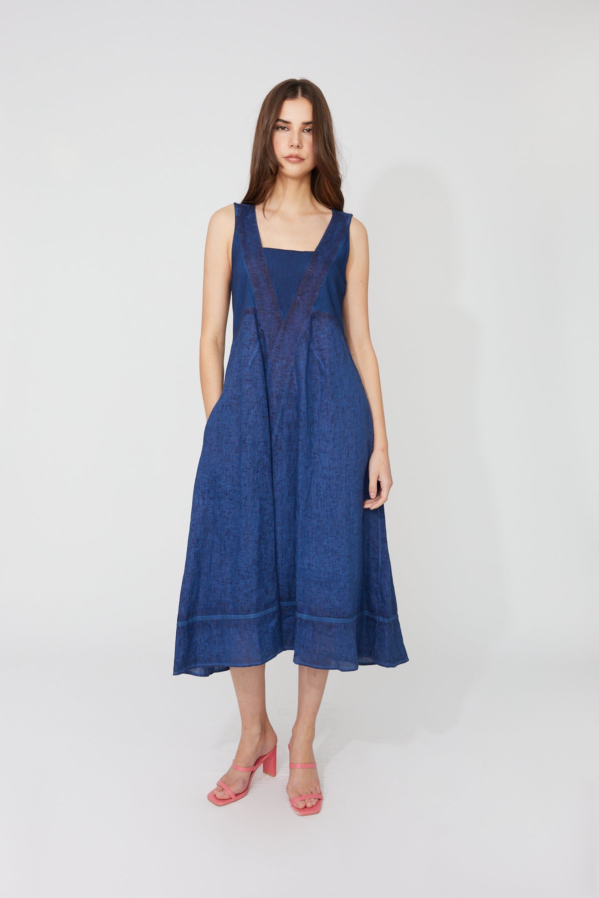 Compli K A Line Denim Midi Dress