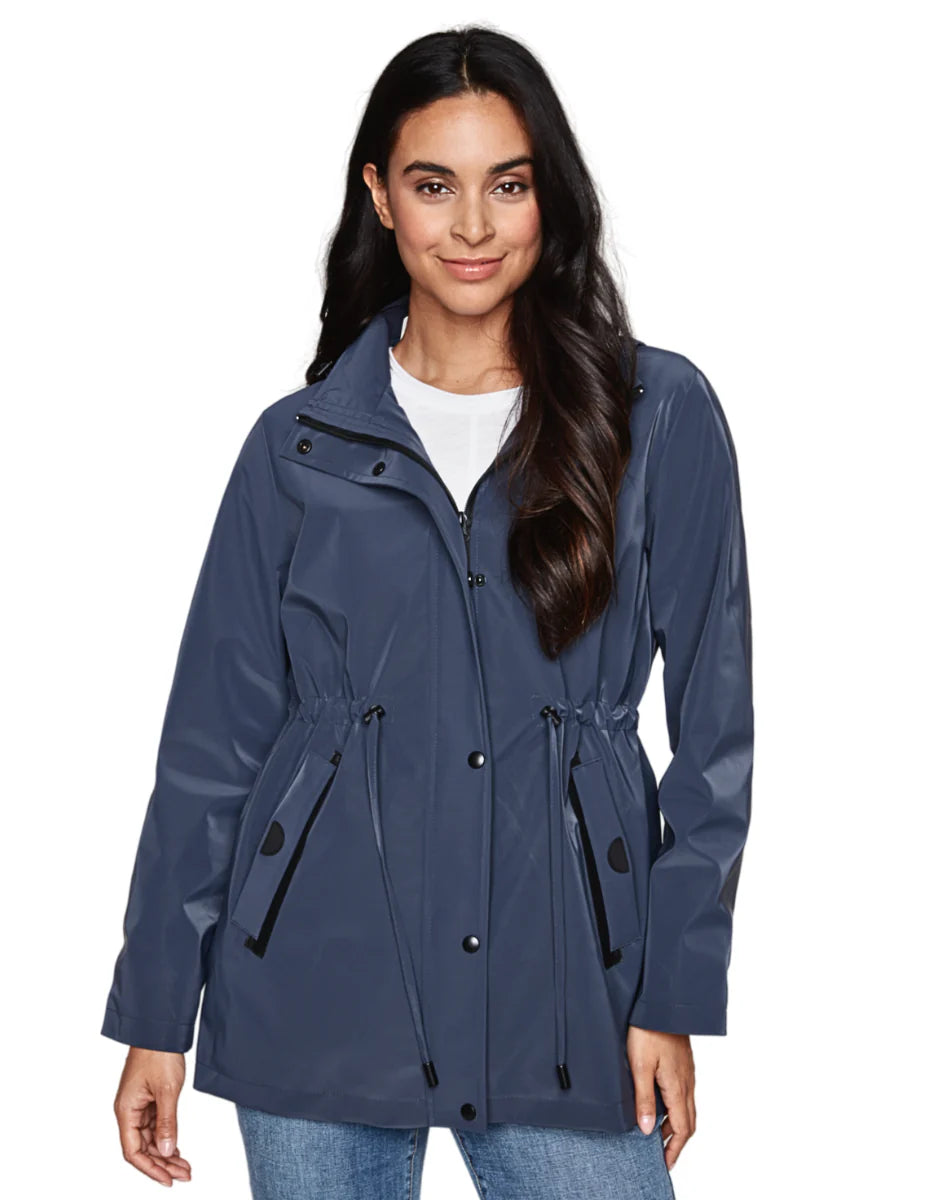 Carre Noir Lined Hooded Rain Coat