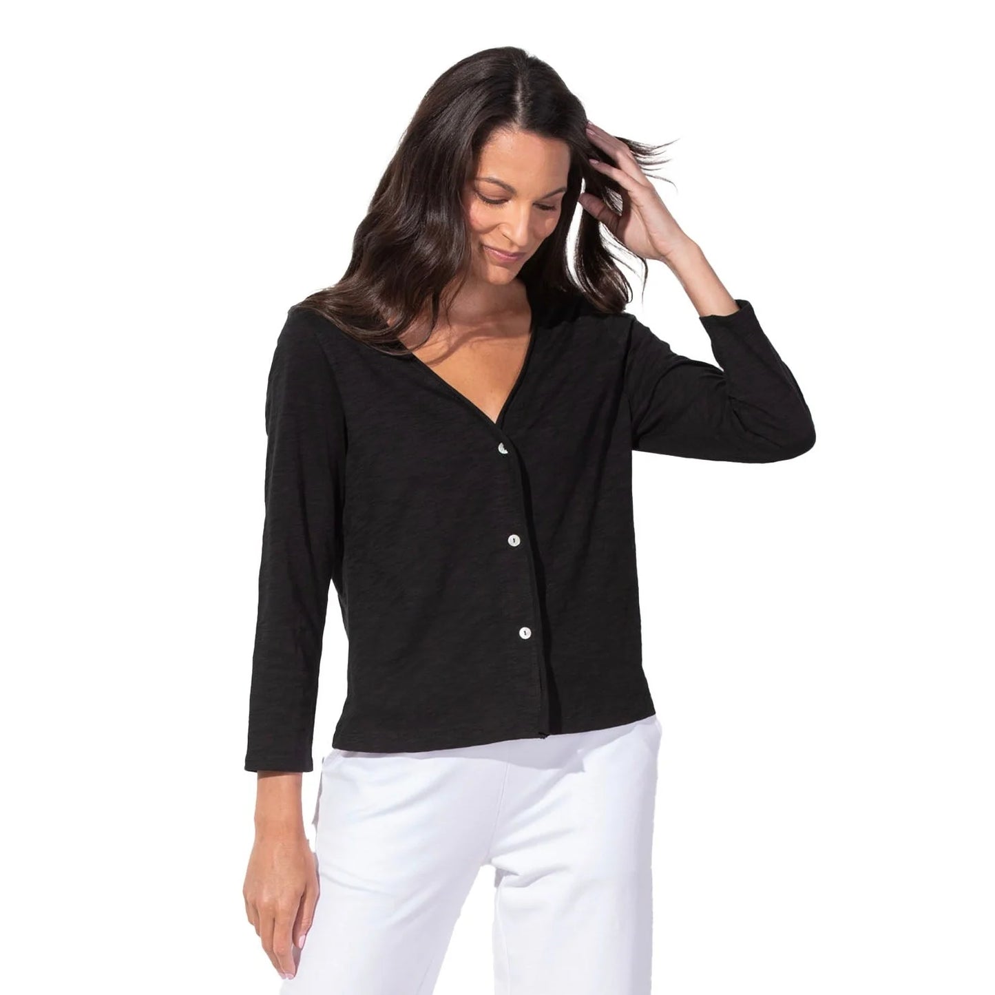 Escape Button Front Topper Black