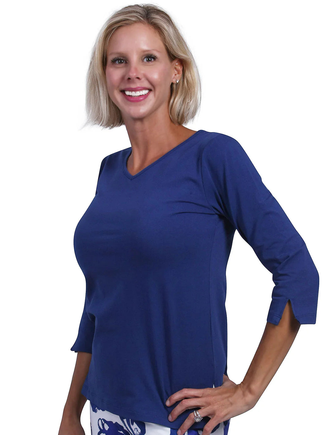 AnaClare Nicole V-Neck in Navy