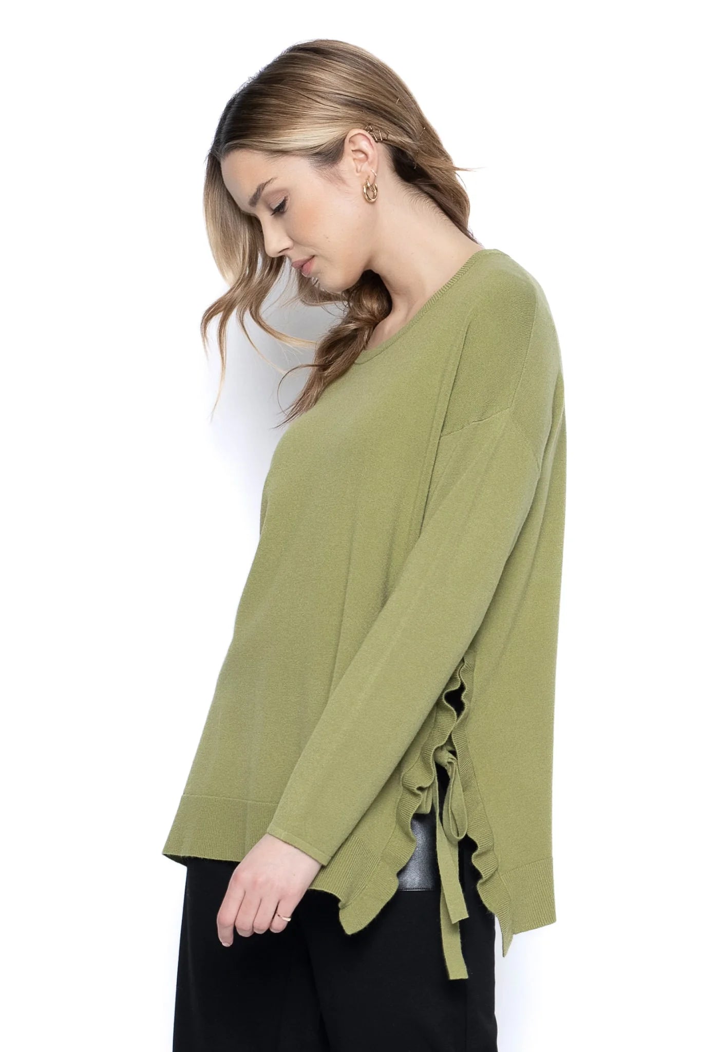 Picadilly Side Tie Sweater Fern