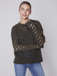 Charlie B Open Knit Cable Sweater