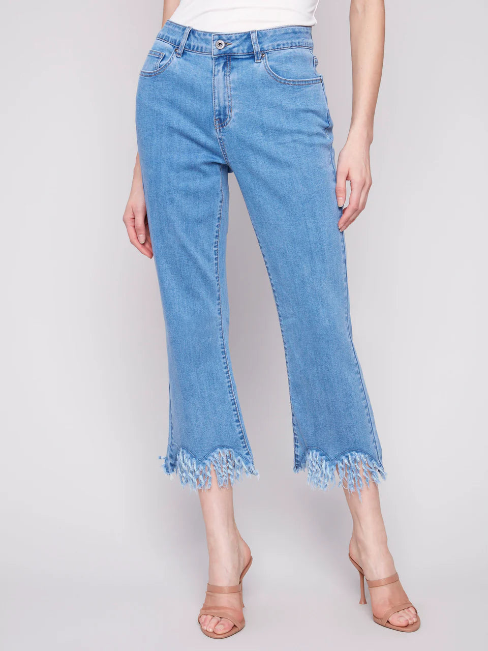 Charlie B Cropped Fringe Jeans