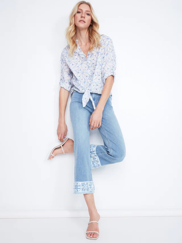 Charlie B Printed Cuff Ankle Jeans