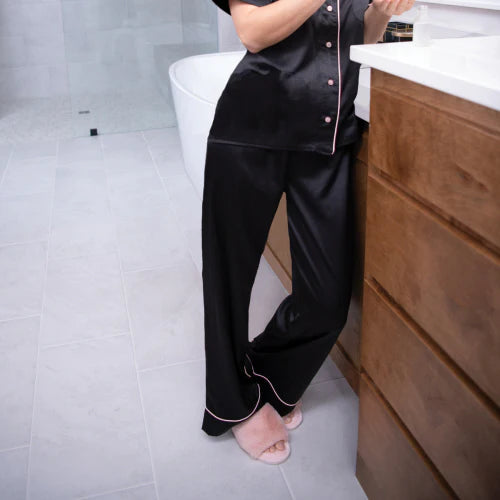 Amanda Blu Black Satin Pants