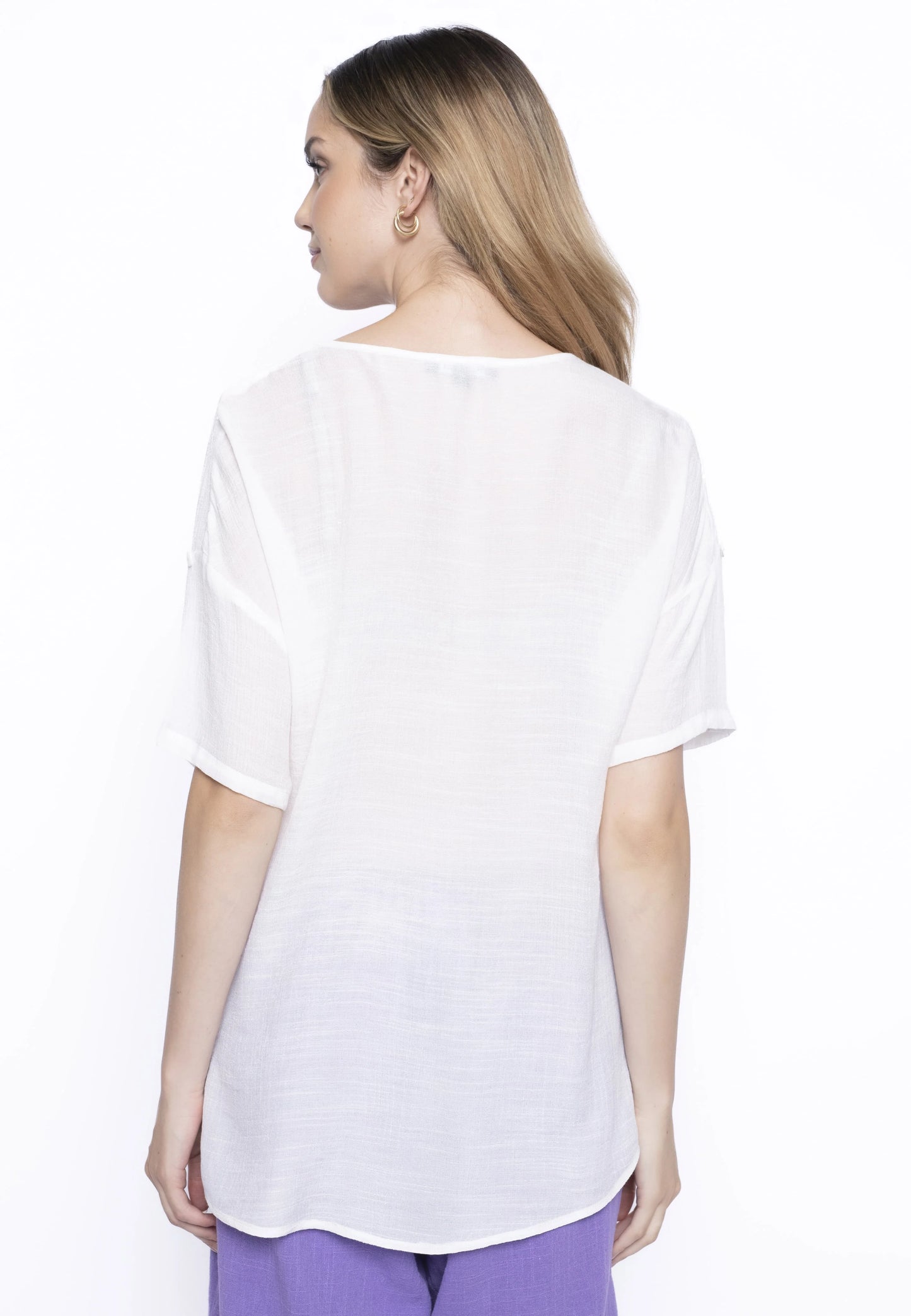 Picadilly White Embroidered Blouse