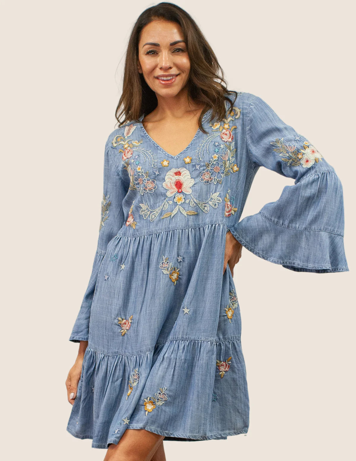 caite embroidered dress Caite Whit Dress Kyla Seo Embroidered Karyn Long Tank Hi Lo Sundress Tie Dye NWT