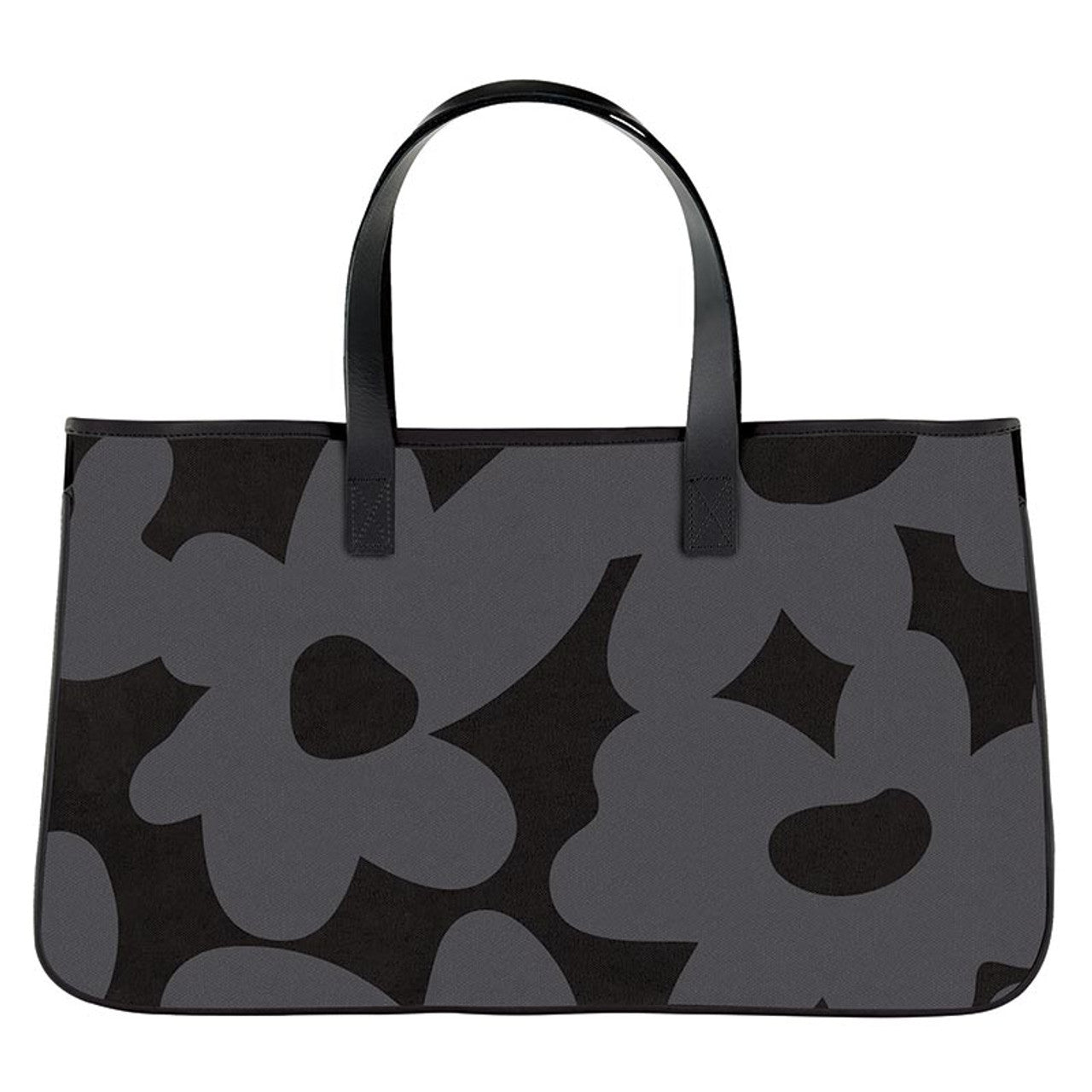 Canvas Tote Black Flowers