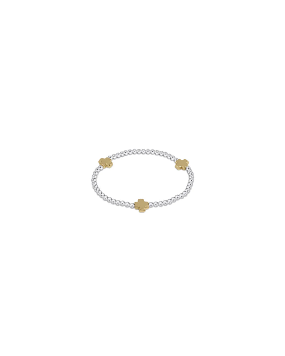 enewton Cross Sterling Mixed Metal Pattern 3mm Bead Bracelet, Gold