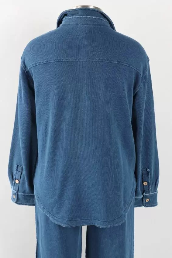 Escape Color Wash Terry Shacket