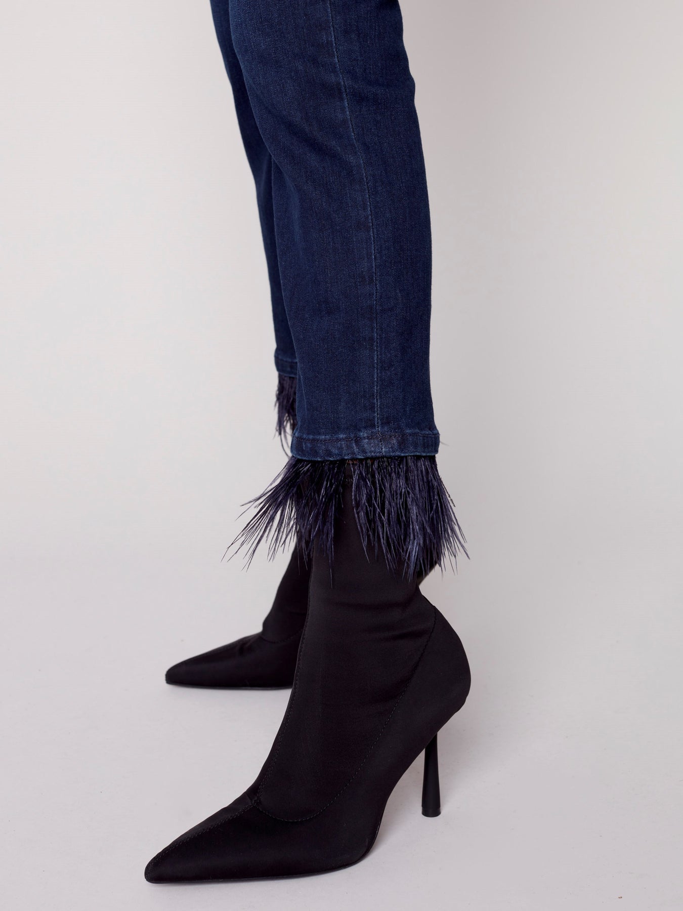 Charlie B Feather Trim Jeans
