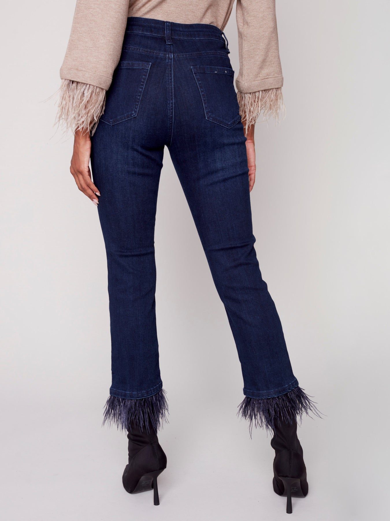 Charlie B Feather Trim Jeans