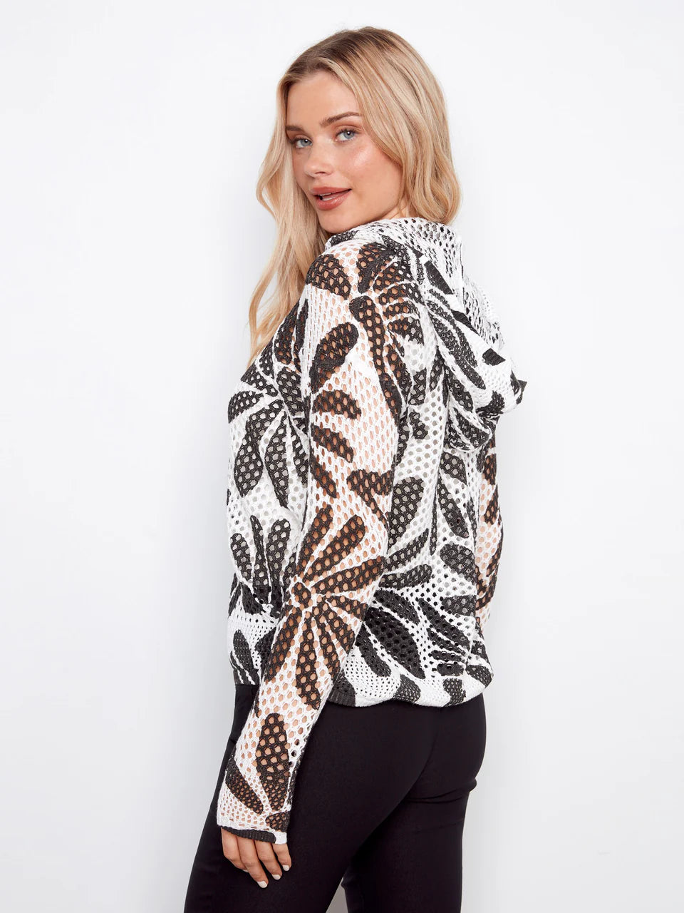 Charlie B Fishnet Hoodie Darcy