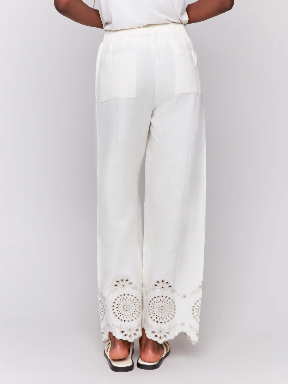 Charlie B Embroidered Linen Pants