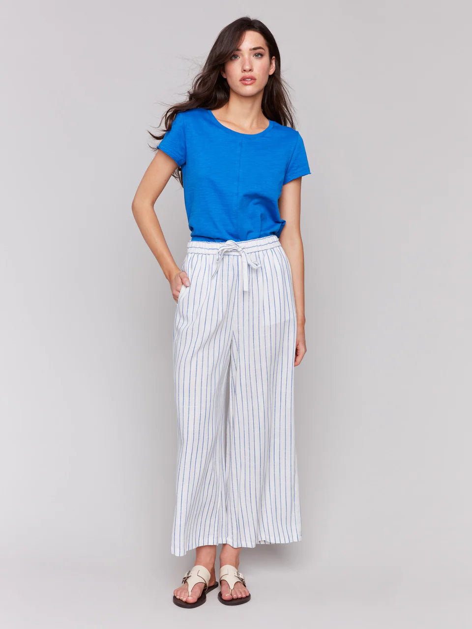 Charlie B Striped Linen Pants