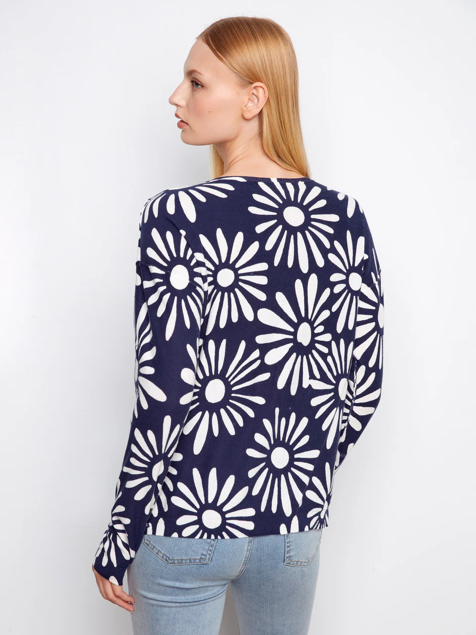 Charlie B Reversible V-Neck Sweater