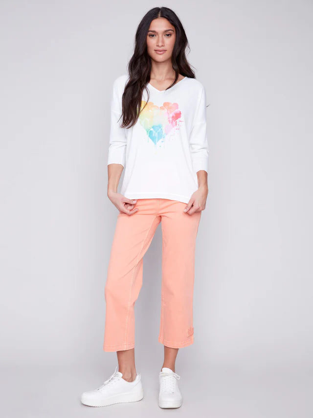 Charlie B Knit V Neck Top