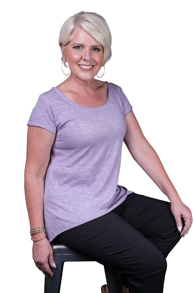 Tina Stephans Opal Hi Lo Crew Neck