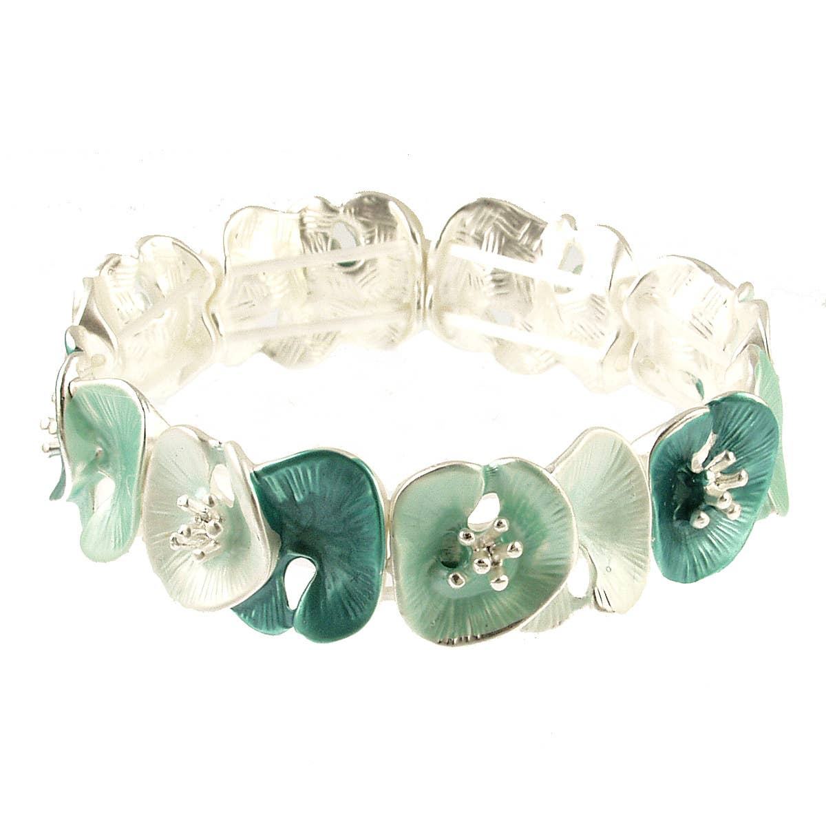 Stretch Bracelet - Lilypad Bracelet, Multiple Colors, 7.25"
