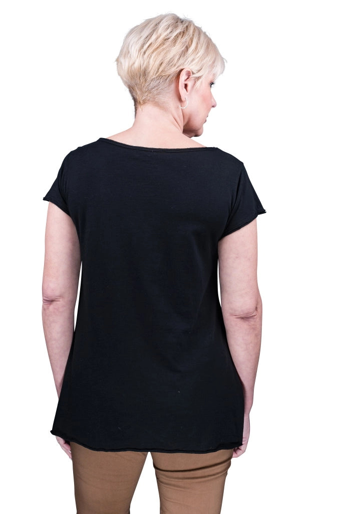 Tina Stephans Opal Hi Lo Crew Neck