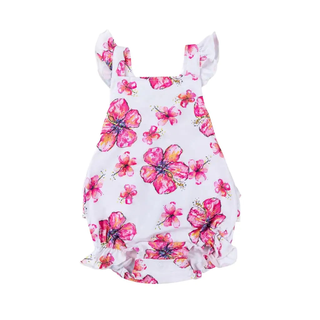 Hibiscus Ruffle Bamboo Romper