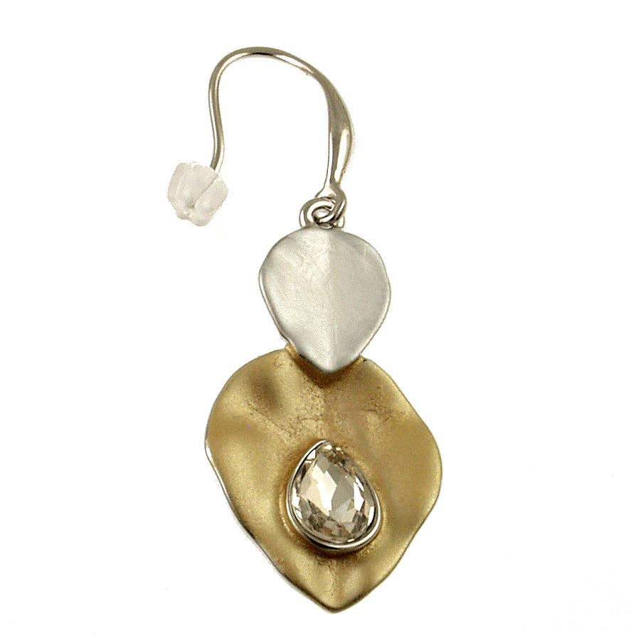 Water Lily Crystal Earrings | Gold/Gray/Silver, Blues/Silver