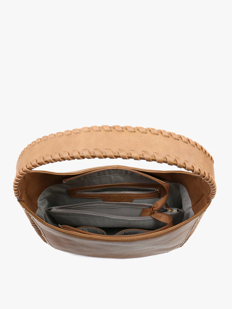 Jen & Co Leslie Studded Hobo