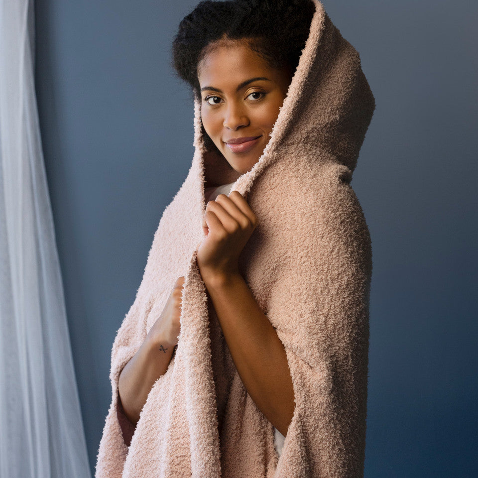 Demdaco Hooded Wrap Rose Cloud