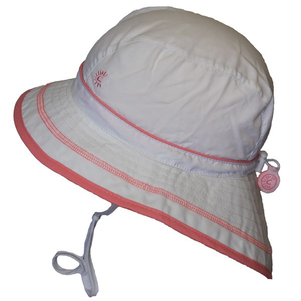 Calikids White Hat w Pink Trim
