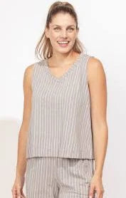 Escape Striped V Neck Tank