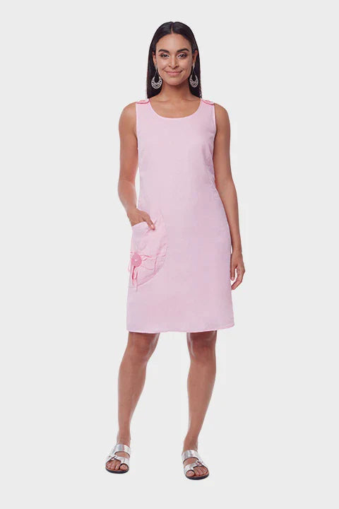 Carre Noir Pink Linen Dress